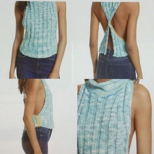 Free People Laguna Sweater Tank Light Blue XS New
